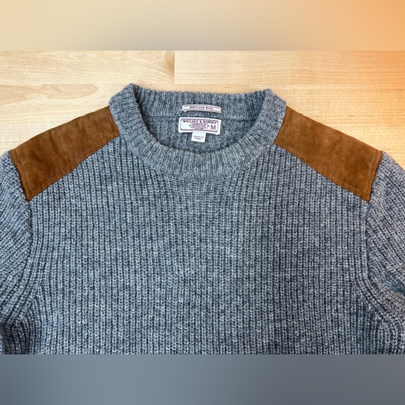 Wallace & Barnes Shetland 100% Wool color Gray brown Suede Shoulder Patch - Picture 6 of 10